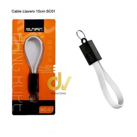 Cable Llavero 15cm SC01 para iPhone Blanco Sunpin