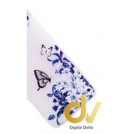 S6 Samsung Funda Transparente Dibujo Mariposas Azul