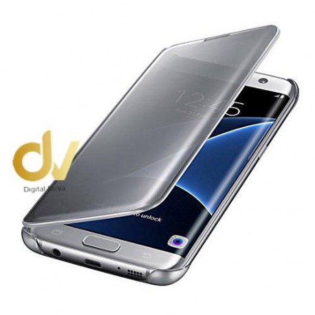 J4 Plus Samsung Funda Flip Case Espejo Plata