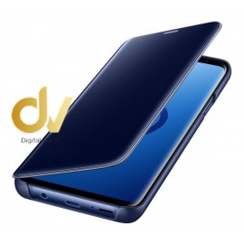 J4 2018 Samsung Funda Flip Case Espejo Azul