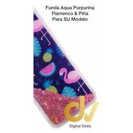 S10 Samsung Funda Agua Purpurina Flamenco & Piña