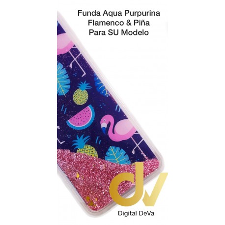 S10 Samsung Funda Agua Purpurina Flamenco & Piña