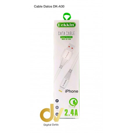 Cable Datos iPhone DK-A30A Blanco Dekkin