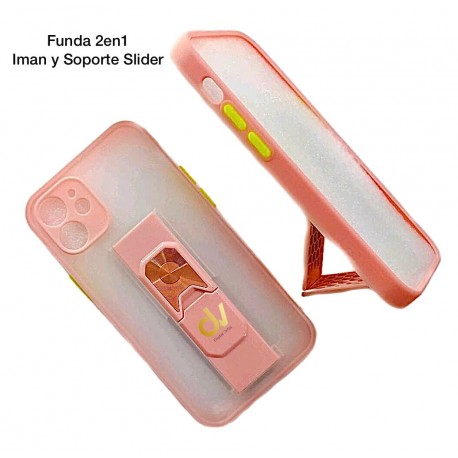 iPhone 12 Pro Max Funda 2en1 Imán y Soporte Slider Rosa