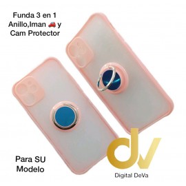 iPhone 12 Mini 5.4 Funda 3en1 Anillo, Iman y Cam Protector Rosa