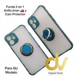 iPhone 12 Mini 5.4 Funda 3en1 Anillo, Iman y Cam Protector Verde