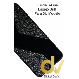 iPhone 12 Pro Max Funda Brilli Espejo S-Line Negro