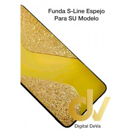 iPhone 12 Pro Max Funda Brilli Espejo S-Line Dorado