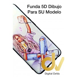 A53 2020 Oppo Funda Dibujo 5D Chica Bella