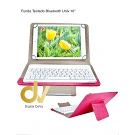 Universal 10" Funda Teclado Bluetooth Rosa