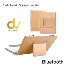 Universal 10" Funda Teclado Bluetooth Dorado