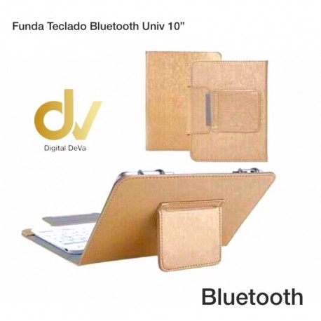 Universal 10" Funda Teclado Bluetooth Dorado