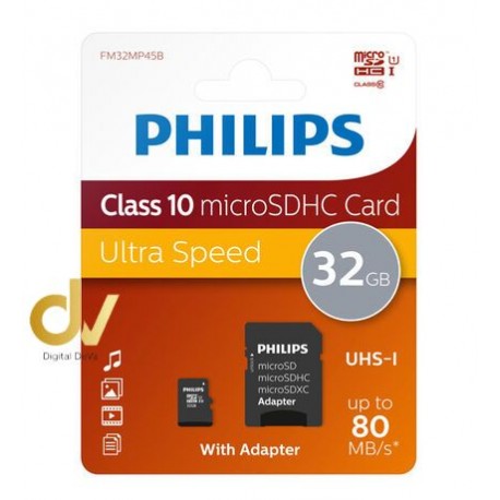 Memoria SD Phillips 32GB Clase 10