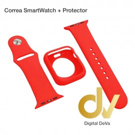 Correa SmartWatch + Protector 44mm Rojo