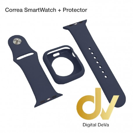 Correa SmartWatch + Protector 42mm Azul Oscuro