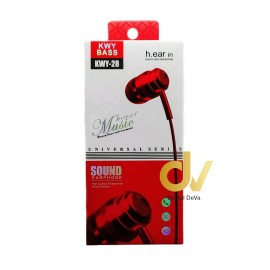 Auricular Micrófono Con Jack 3.5mm KWY28 Rojo