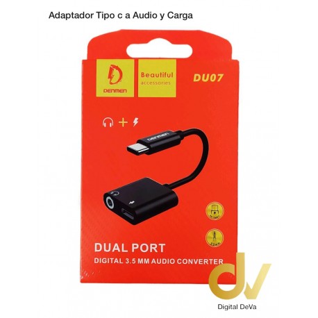 Adaptador Tipo C a carga y Audio DU07