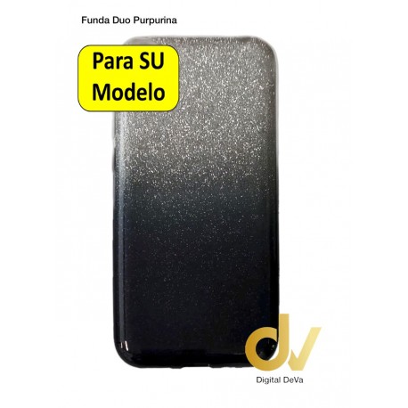 S10 Samsung Funda Duo Purpurina Negro