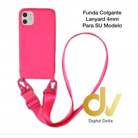 iPhone X / XS Funda Colgante Langyard 4mm Rosa Neon