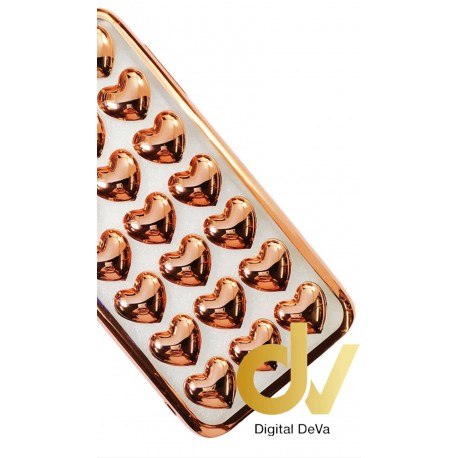 iPhone 7 Plus / 8 Plus Funda Corazones Cromados Rojo