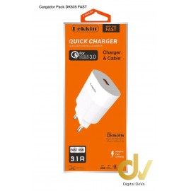 Cargador Pack 1Usb Fast 3.1A Lightning DK635 Dekkin