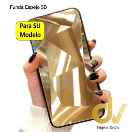 iPhone 13 Mini Funda Espejo 5D Dorado