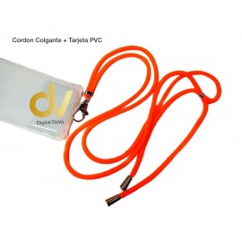 Cordon Colgante + Tarjeta Naranja Neón