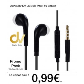 Auricular DV- J5 Jack 3.5mm Pack 10 Negro