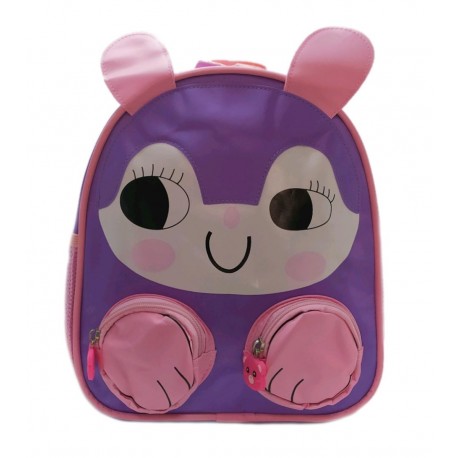 Mochila Escolar Osito Lila Rosa