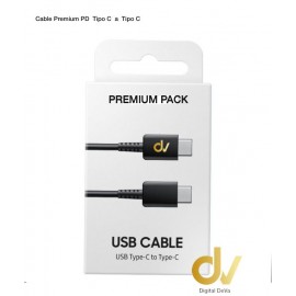 Cable Premium PD Tipo C a Tipo C Negro