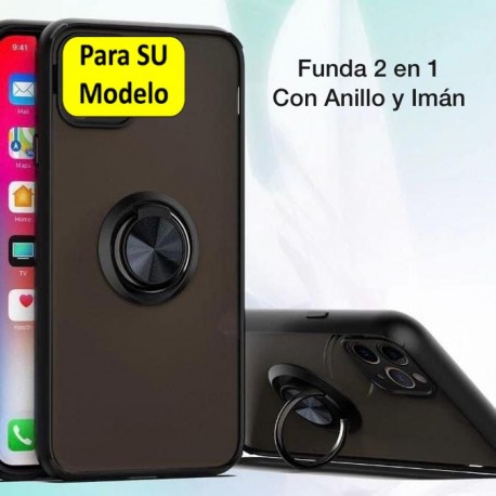 S22 Plus 5G Funda Zerf 2 En 1 Con Anillo e Iman Negro