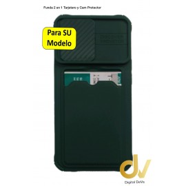 iPhone 13 Funda 2 En 1 Tarjetero y Cam Protector Verde