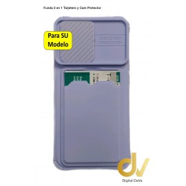 A03S Samsung Funda 2 En 1 Tarjetero y Cam Protector Lila