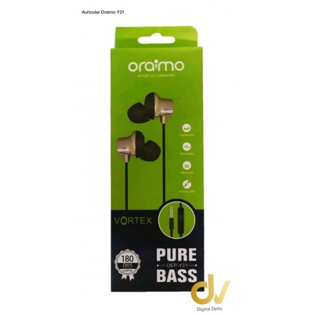 Auricular Jack 3.5mm Oraimo Y21 Negro