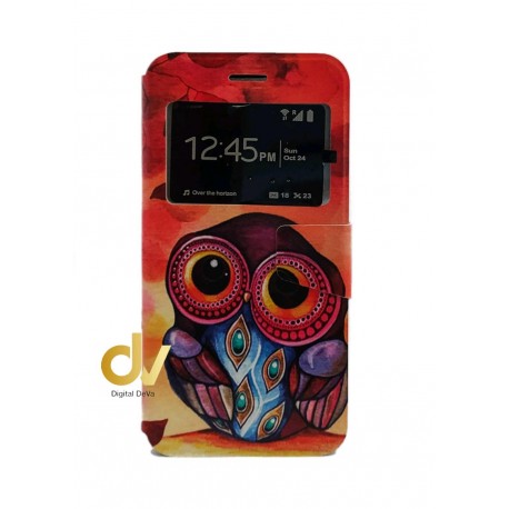 iPhone 6 Plus Funda Libro Dibujo Buho Naranja