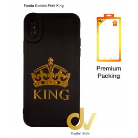 iPhone X / XS Funda Golden Print King
