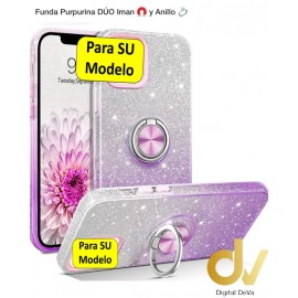 Redmi 10 Xiaomi Funda Purpurina DUO Iman y Anillo Lila