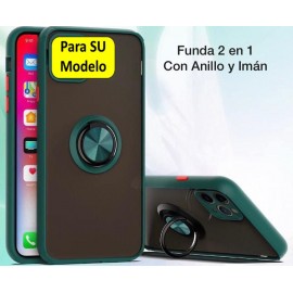 iPhone 14 6.1 Pro Funda Zerf 2 En 1 Anillo e Iman Verde