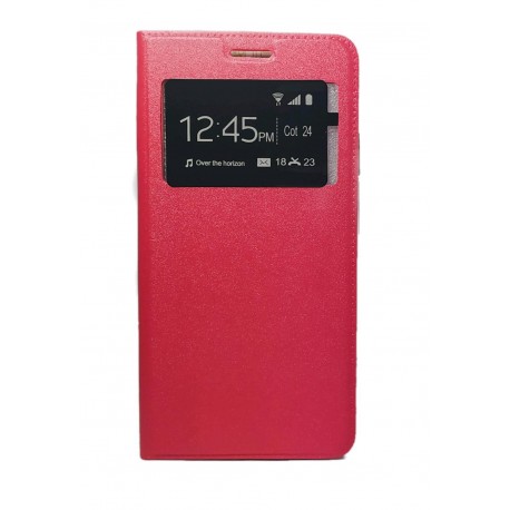 iPhone 14 6.1 Pro Funda Libro 1 Ventana Con Cierre Imantada Rojo