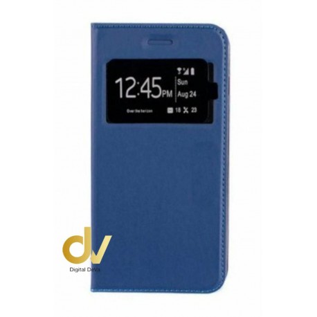 A02 Samsung Funda Libro 1 Ventana Con Cierre Imantada Azul