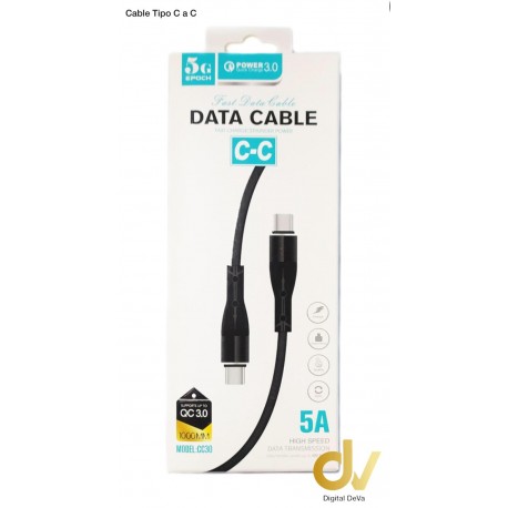 Cable Tipo C a C CC30 Blanco