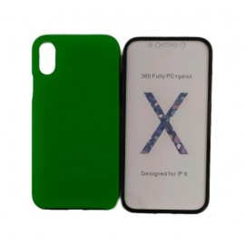 iPhone X / XS Funda Pc 360 Doble Cara Verde