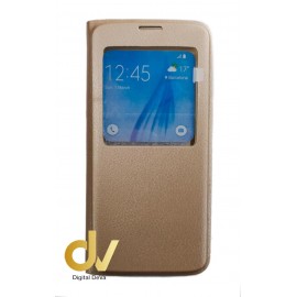 iPhone X / XS Funda Libro 1 Ventana Dorado