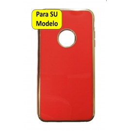 iPhone 6 Plus Funda Borde Rojo Dorado
