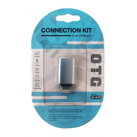 Adaptador OTG Lighting A Usb iOS 13  J-049 Plata