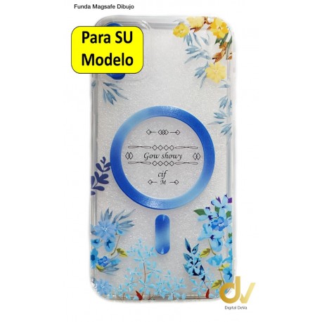 iPhone 13 Pro Funda Dibujo Magsafe Azul