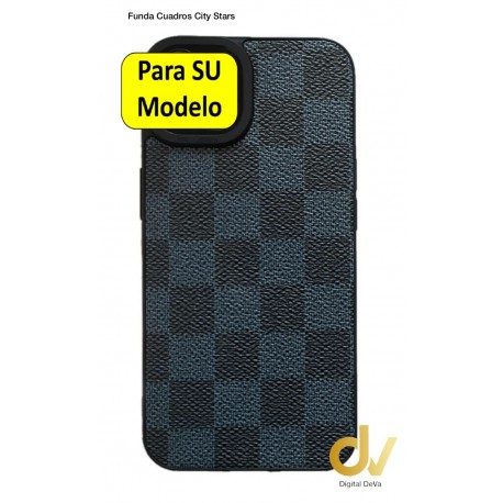 iPhone 14 Funda Cuadros City Stars Azul