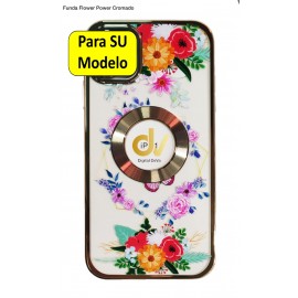 iPhone 14 Pro 6.1 Funda Flower Power Cromado Dorado