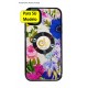 iPhone 13 Pro Max Funda Flower Power Cromado Negro