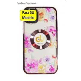 iPhone 13 Pro Max Funda Flower Power Cromado Rosa Dorado